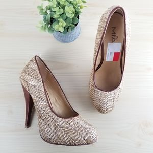 Girl MIA Bamboo High HEELS Khaki/Brown, Size 7